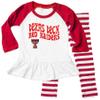 Wes and Willy NCAA Infant Girls Ruffle Raglan Set,Texas Tech Red Raiders,18M,Cherry view 1
