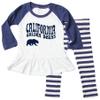 Wes and Willy NCAA Infant Girls Ruffle Raglan Set,Cal Golden Bears,24M,Midnight view 1