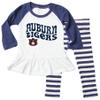 Wes and Willy NCAA Infant Girls Ruffle Raglan Set,Auburn Tigers,6M,Midnight view 1