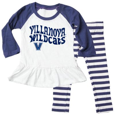 Wes and Willy NCAA Infant Girls Ruffle Raglan Set,Villanova Wildcats12MMidnight