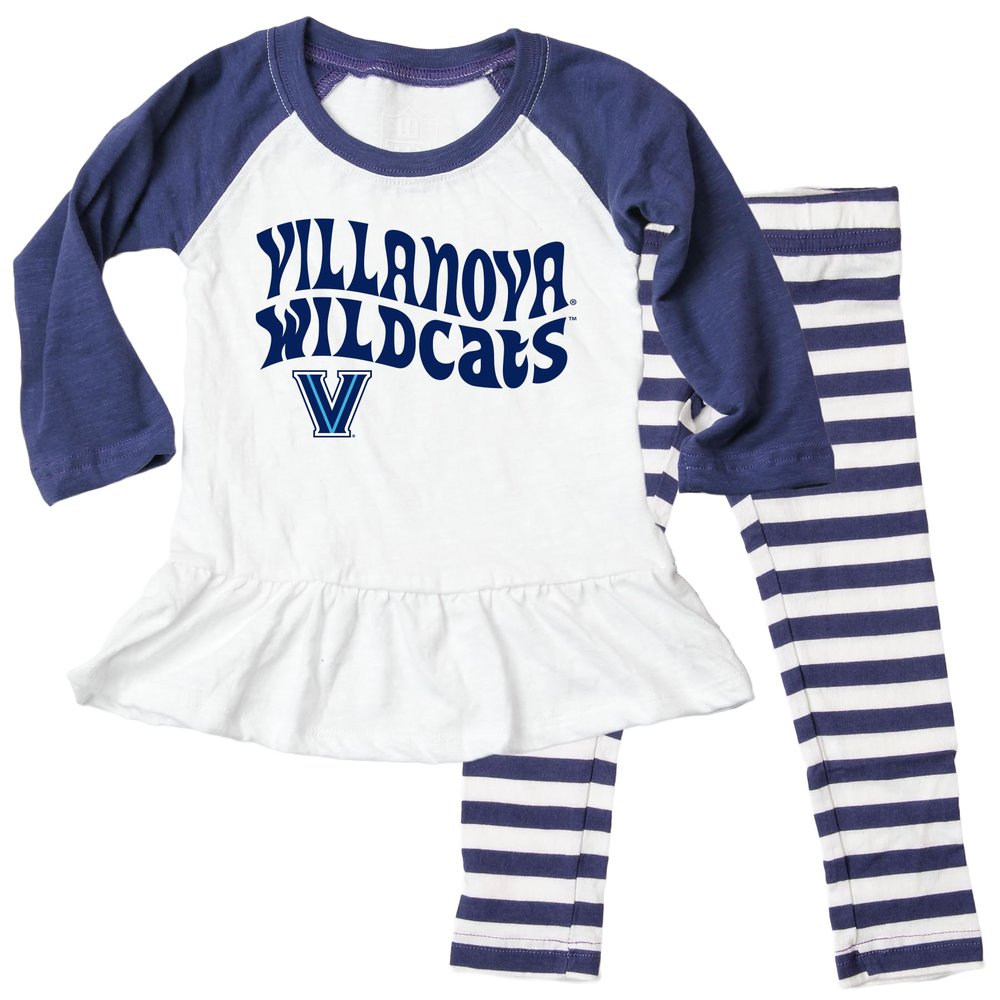 Wes and Willy NCAA Infant Girls Ruffle Raglan Set,Villanova Wildcats12MMidnight