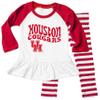 Wes and Willy NCAA Infant Girls Ruffle Raglan Set,Houston Cougars,6M,Cherry view 1