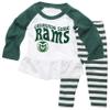 Wes and Willy NCAA Infant Girls Ruffle Raglan Set,Colorado State Rams,12M,Evergreen view 1