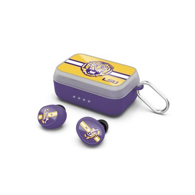 SOAR NCAA Wireless Sport Earbuds: Comfortable Fit & Convenient Charging, LSU Tigers