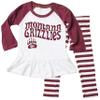 Wes and Willy NCAA Infant Girls Ruffle Raglan Set,Montana Grizzlies,6M,HAR Maroon view 1