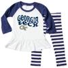 Wes and Willy NCAA Infant Girls Ruffle Raglan Set,Georgia Tech Yellow Jackets,12M,Midnight view 1