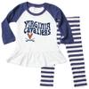 Wes and Willy NCAA Infant Girls Ruffle Raglan Set,Virginia Cavaliers,12M,Midnight view 1