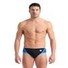 ARENA Performance Men's Icons Panel Swim Brief Chlorine Resistant MaxLife Sports Swimsuit Practice Pool Training Competitive Bathing Suit, Black/Neon Blue/Red Fandango, US Size 34 view 1