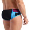 ARENA Performance Men's Icons Panel Swim Brief Chlorine Resistant MaxLife Sports Swimsuit Practice Pool Training Competitive Bathing Suit, Black/Neon Blue/Red Fandango, US Size 34 view 4