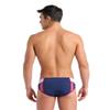 ARENA Performance Men's Icons Panel Swim Brief Chlorine Resistant MaxLife Sports Swimsuit Practice Pool Training Competitive Bathing Suit, Navy/Blue Cosmo/White/Red Fandango, US Size 40 view 2