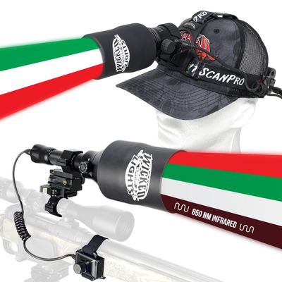Wicked Lights A75iC 4-Color-in-1 & ScanPro iC GEN4 3-Color-in-1 Night Hunting Light and Headlamp Combo Pack W2106