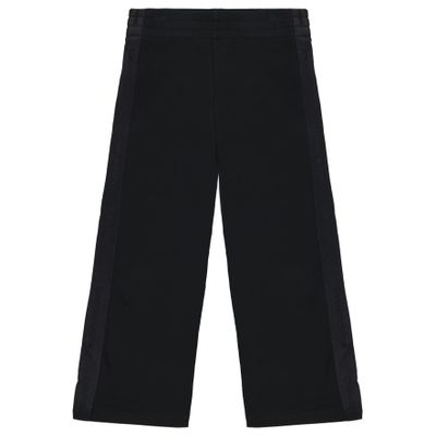 Calvin Klein Girls' Logo Sweatpants, Fleece Joggers with Ribbed Cuffs & Waistband, Black Shimmer, 8-10