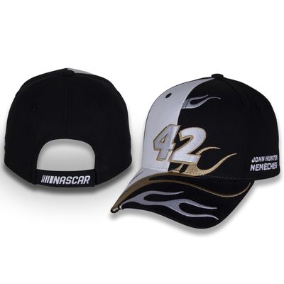 Checkered Flag Sports John Hunter Nemechek #42 NASCAR 2024 Flame Black Gold and White Adjustable Racing Hat