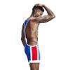 Wayonge Men's Wrestling Singlet Athletic Leotard for Active Wrestling or Workout Jumpsuits Men's Sleeveless Sport Bodysuit (TW-9701-Blue,XXL) view 4
