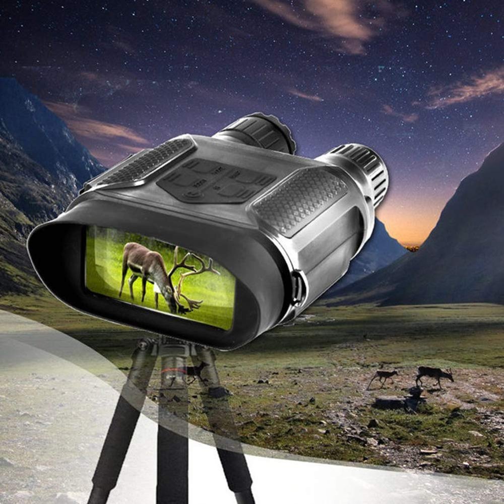 DJXIK High-Definition Night Vision Binoculars, 2-Inch TFT Screen, 7X Optical Magnification, 2X Digital Zoom, Can Record 400M / 1300Ft Infrared 5Mp Photos and 640P Video During The Day Or Night