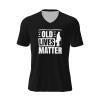 COIEN Old Lives Matter T-Shirts Man Casual Football Jersey V-Neck Short Sleeve Top Black, Large view 1