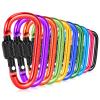 10 Pack Carabiner Clip, 2.28 inch Aluminum D-Ring Shape Locking Carabiners, Snap Hook Sport Accessories for Outdoor Camping Hiking view 1