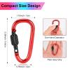 10 Pack Carabiner Clip, 2.28 inch Aluminum D-Ring Shape Locking Carabiners, Snap Hook Sport Accessories for Outdoor Camping Hiking view 2