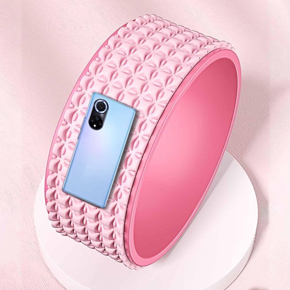 ARTSZY Chirp Wheel Yoga Back Wheel Pink Home Yoga Wheel Poses, Small Sweatproof Back Roller Wheel for Pilates Massage, Beginners Round 5D Waist Back Stretch Wheel for Women Men (Color : Pink)