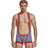 Wayonge Men's Wrestling Singlet Athletic Leotard for Active Wrestling or Workout Jumpsuits Men's Sleeveless Sport Bodysuit (TW- 9708-Red,L) view 1