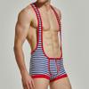 Wayonge Men's Wrestling Singlet Athletic Leotard for Active Wrestling or Workout Jumpsuits Men's Sleeveless Sport Bodysuit (TW- 9708-Red,L) view 3