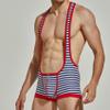 Wayonge Men's Wrestling Singlet Athletic Leotard for Active Wrestling or Workout Jumpsuits Men's Sleeveless Sport Bodysuit (TW- 9708-Red,L) view 4