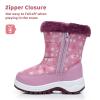 Apakowa Kids Girls Snow Boots Water Resistant Faux Fur Winter Boots view 2