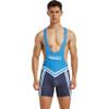 Wayonge Men's Wrestling Singlet Athletic Leotard for Active Wrestling or Workout Jumpsuits Men's Sleeveless Sport Bodysuit (TW- 9704-Blue,M) view 1