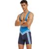 Wayonge Men's Wrestling Singlet Athletic Leotard for Active Wrestling or Workout Jumpsuits Men's Sleeveless Sport Bodysuit (TW- 9704-Blue,M) view 4