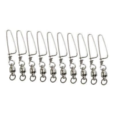 JECOMPRIS 10pcs Fishing Snap Swivels Bearing Metal Connectors for Saltwater Freshwater Fishing Design Flexible Rotation for Hassle Tackle