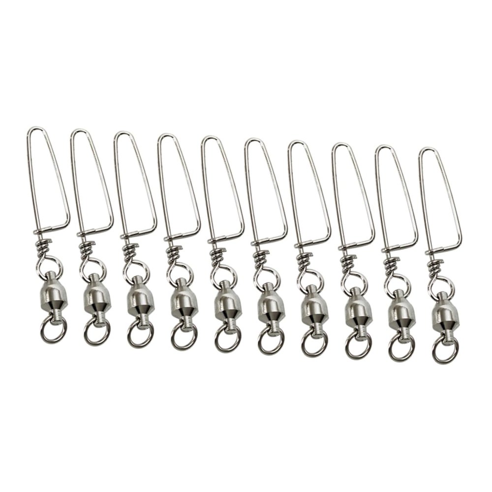 JECOMPRIS 10pcs Fishing Snap Swivels Bearing Metal Connectors for Saltwater Freshwater Fishing Design Flexible Rotation for Hassle Tackle