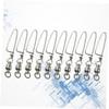JECOMPRIS 10pcs Fishing Snap Swivels Bearing Metal Connectors for Saltwater Freshwater Fishing Design Flexible Rotation for Hassle Tackle view 3