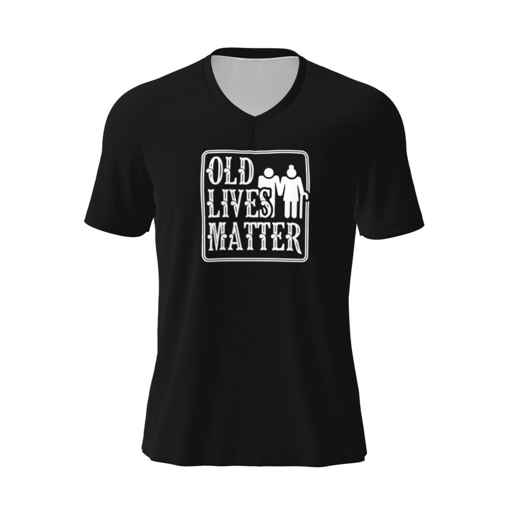 Old Lives Matter T-Shirts Man'S Casual T-Shirts V-Neck Short Sleeve T-Shirt