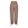 ZYXTIM Women's Boho Harem Pants, Plus Size Smocked Waist Wide Leg Loose Fit Casual Bohemian Hippie Utility Pants with Pockets(Brown,Medium) view 4