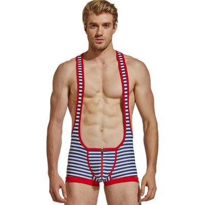 Wayonge Men's Wrestling Singlet Athletic Leotard for Active Wrestling or Workout Jumpsuits Men's Sleeveless Sport Bodysuit (TW- 9708-Red,XXL)
