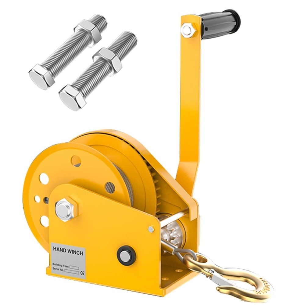 QIUFANGM Boat Winch 1800Lbs Hand Winch, 4:1 Heavy Duty Manual Boat Trailer Winch for Boat Trailer Towing Winch, Two Way Ratchet Boat Winch (Color : 10m Wire)