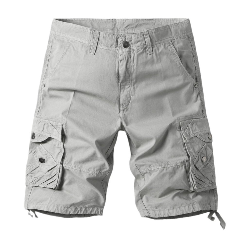 SWJGLITTR Mens Camouflage Cargo Shorts Casual Camo Summer Hiking Short Pant Lightweight Relaxed Cotton Outdoor Short (Grey,34)
