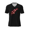 COIEN New Zealand Maori Fern T-Shirts Mans Casual Football Jersey V-Neck Short Sleeve Football Jersey Black, 4X-Large view 1