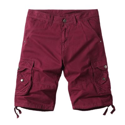 Mens Camouflage Cargo Shorts Casual Camo Summer Hiking Short Pant Lightweight Relaxed Cotton Outdoor Short (Red,30)