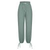 ZYXTIM Women's Boho Harem Pants, Plus Size Smocked Waist Wide Leg Loose Fit Casual Bohemian Hippie Utility Pants with Pockets(Green,Large) view 3