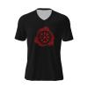 COIEN Iceland Vegvisir T-Shirts Man's Casual Football Jersey V-Neck Short Sleeve Top Black, Medium view 1