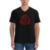 COIEN Iceland Vegvisir T-Shirts Man's Casual Football Jersey V-Neck Short Sleeve Top Black, Medium view 3