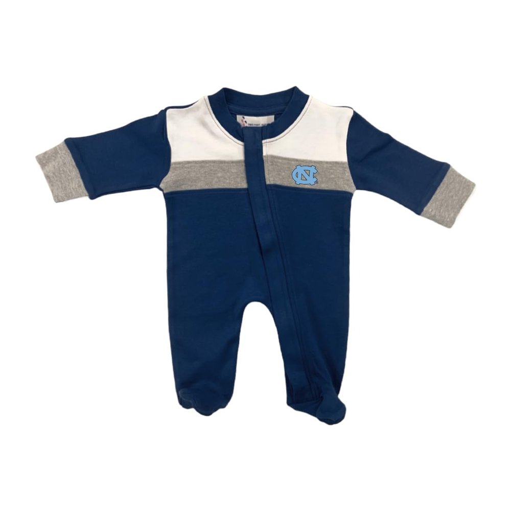 Two Feet Ahead North Carolina Tar Heels Footed Creeper Newborn Infant Long Sleeve College Sports Fan Apparel (North Carolina Tar Heels, Newborn)