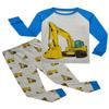 Little bety Boys Soft&Comfortable 4 Pieces Cotton Pjs Car Pajamas Long Sleeve Excavator Car Pjs Kids Sleepwear 24Months Blue&Grey view 3