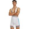 Wayonge Men's Wrestling Singlet Athletic Leotard for Active Wrestling or Workout Jumpsuits Men's Sleeveless Sport Bodysuit (TW9710-White,M) view 3