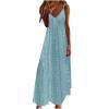 Akklian Women Summer Dress V Neck Spaghetti Straps Sleeveless Sundress Eyelet Embroidery Maxi Dress Casual Elegant Long Dress Light Blue view 1