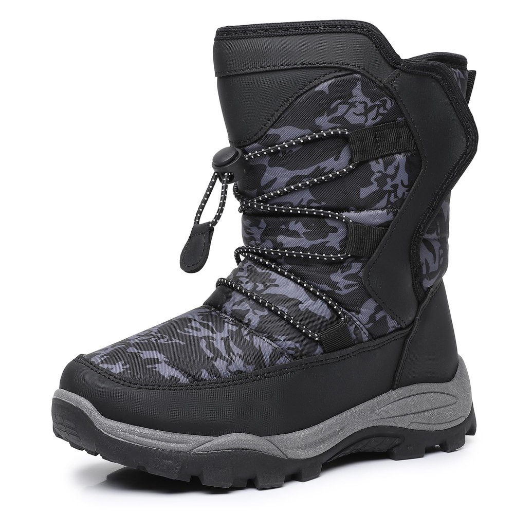 Apakowa Kids Boys Winter Snow Boots Water Resistant Cold Weather