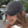 6 Pack Distressed Baseball Cap Washed Cotton Dad Hat for Men Women Black view 3
