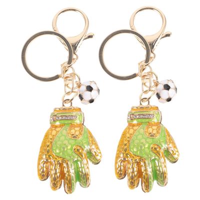 Mipcase 2pcs Soccer Goalie Glove Keychain Charms Goalkeeper Glove Shaped Keychain Decorative Pendant for Sports