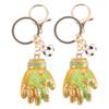 Mipcase 2pcs Soccer Goalie Glove Keychain Charms Goalkeeper Glove Shaped Keychain Decorative Pendant for Sports view 1